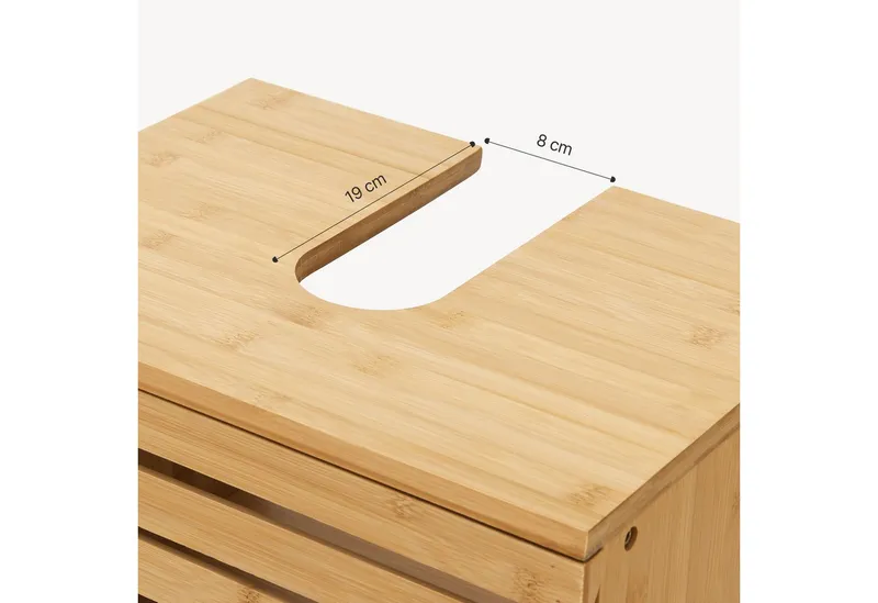 en.casa Waschbeckenunterschrank »Iveland« Unterschrank 60x40x30cm Bambus, Beige, – Produktbild 4 von 5