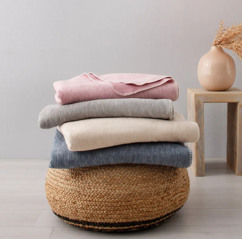 Wohndecke Jannis, OTTO home, GOTS zertifiziert - aus Bio-Baumwolle, Kuscheldecke, Rosa, – Produktbild 1 von 5