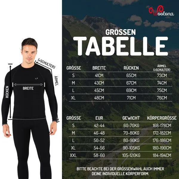 Woolona Woolona Langarmshirt - LIFE - Slim Fit, Schwarz, – Produktbild 3 von 3