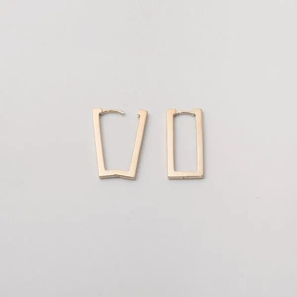 fejn jewelry fejn jewelry Ohrringe 'rectangle huggie', Gold, – Produktbild 1 von 3