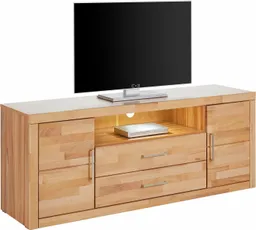 OTTO home Lowboard Logo,160cm breit,42 cm tief, Fronten Massivholz, Kabeldurchführung, Korpus Holzwerkstoff,62 cm hoch, 5 Fächer, Metallgriffe – Produktbild 1 von 1