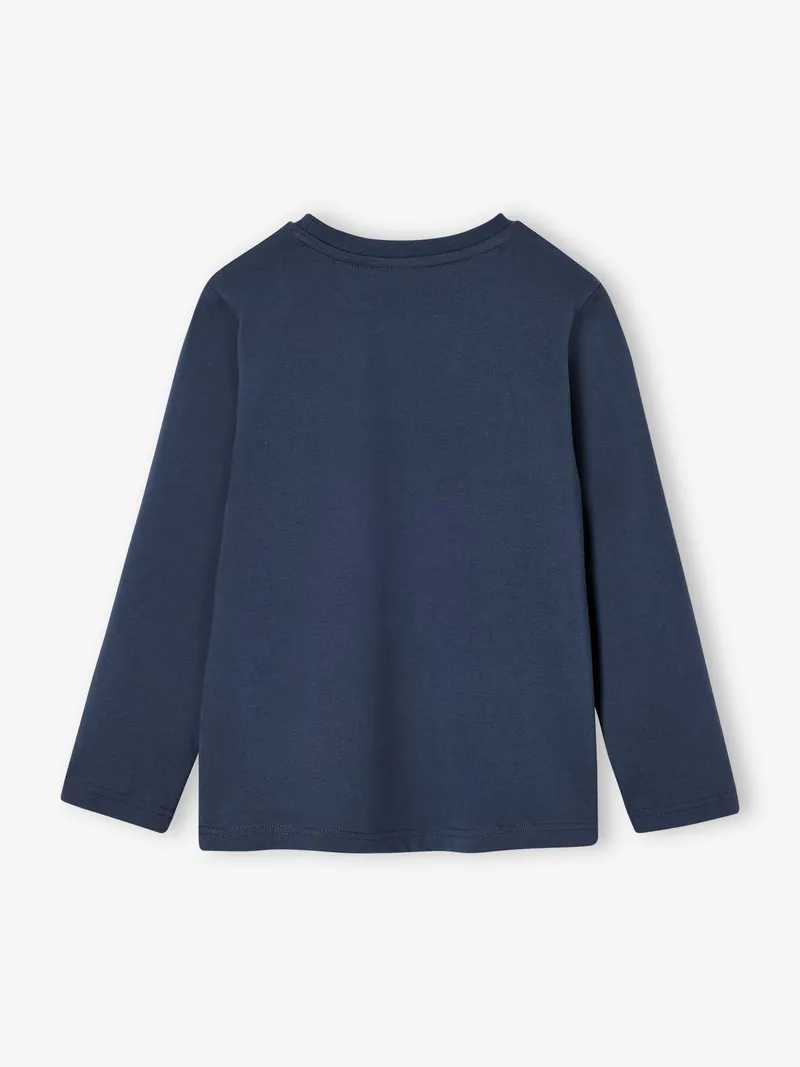 Vertbaudet Langarmshirt mit Print Jungen, Anthrazit, – Produktbild 2 von 3