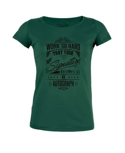 Human Family Human Family T-Shirt - Damen - Amorous "Work Hard" - dark green – Produktbild 1 von 1