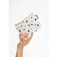 MELA Kosmetiktasche Klein GOTS, Greige-bluedots, – Produktbild 1 von 2