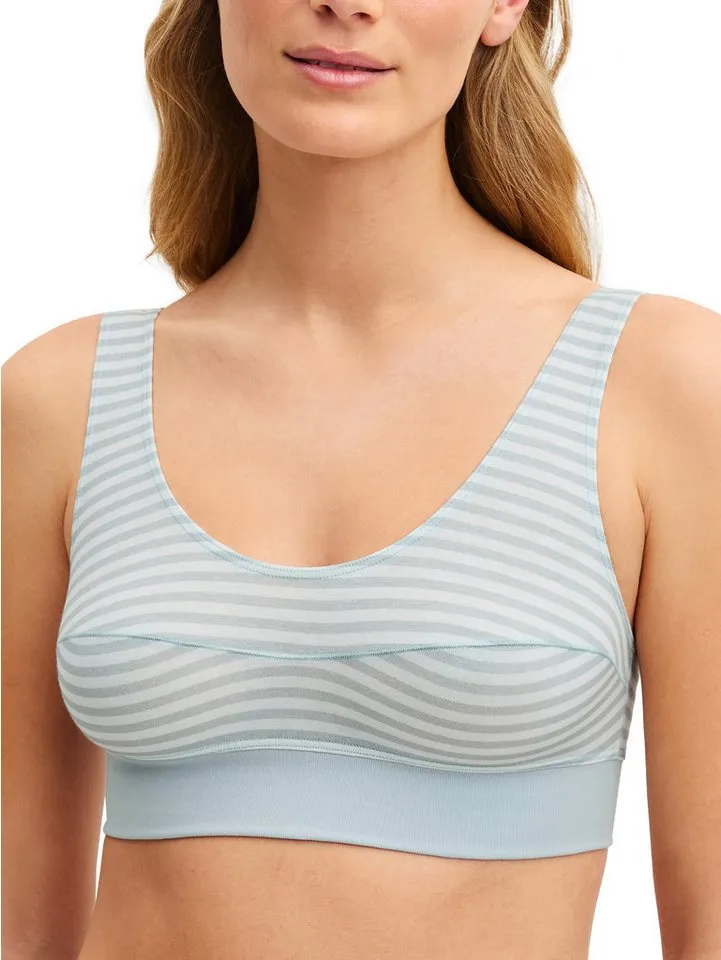 CALIDA CALIDA Bustier Elastic breites Unterbrustband, ohne Bügel, Baumwollmischung, Blau, – Produktbild 4 von 5