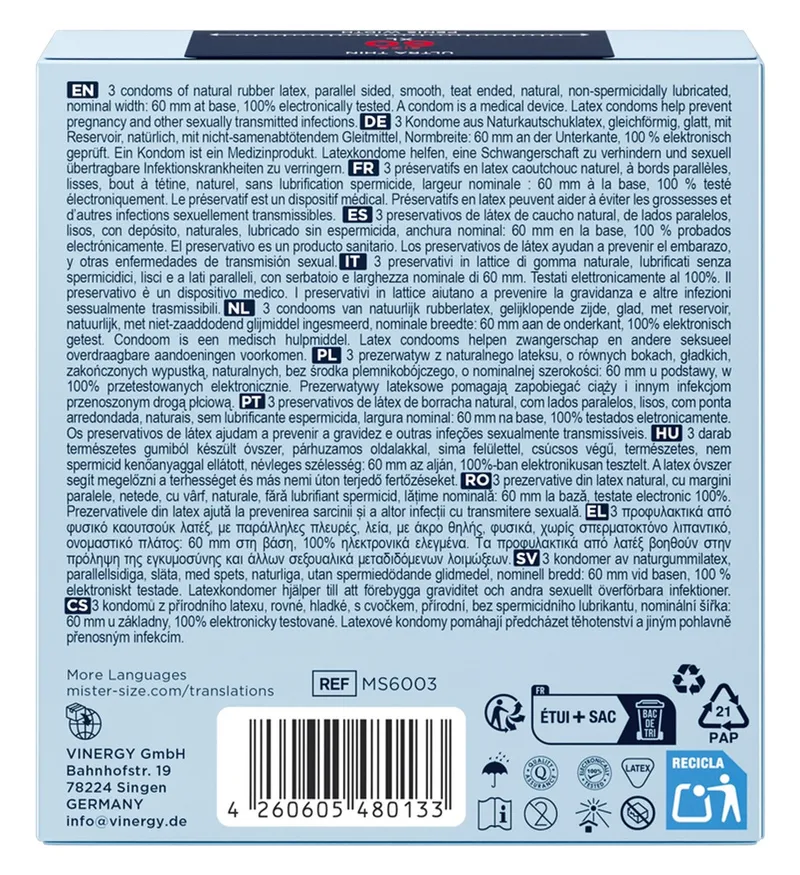 Kondome „60 mm“, transparent, hauchdünn, feucht, Transparent, – Produktbild 1 von 3