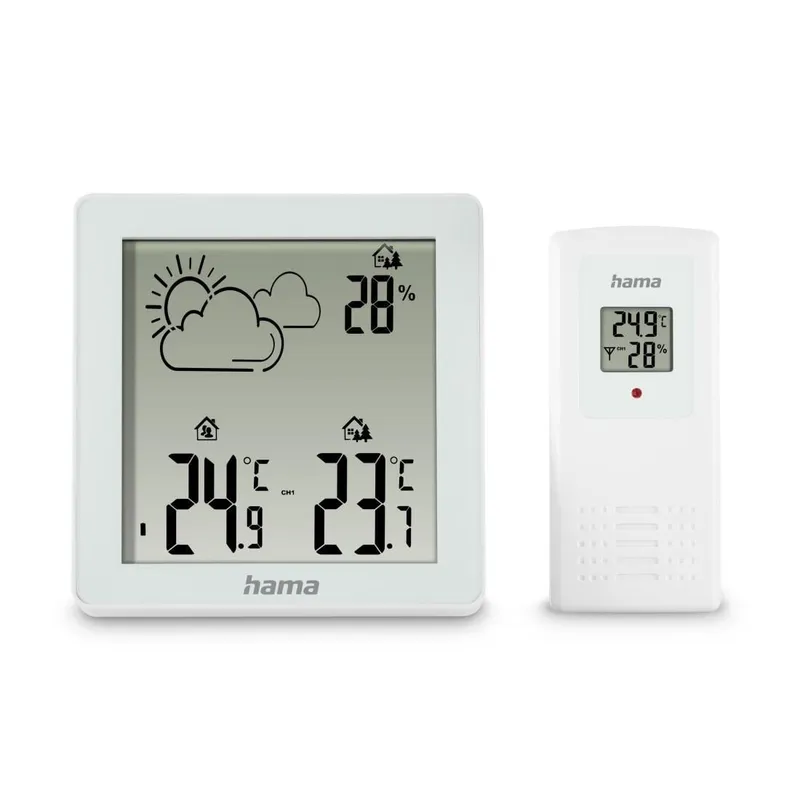Hama Hama Wetterstation "Zakynthos", Thermometer, Hygrometer, mit Außensensor, Weiß – Produktbild 5 von 5