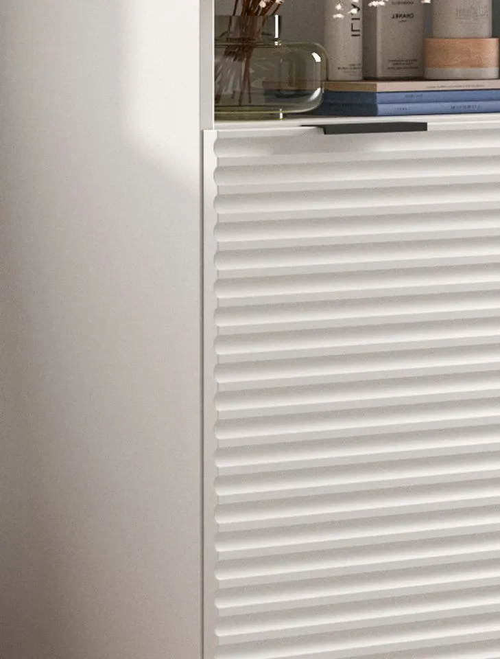 Inn.Furn Hochschrank Roove (Großer Badschrank in Weiß, 4-türig, 70 x 193 cm) mit Soft-Close-Funktion, Weiß, – Produktbild 4 von 5