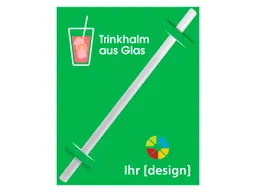 Trinkhalm aus Glas Ø 8 x 200 mm inkl. Gravur + Steckkarte – Produktbild 1 von 1