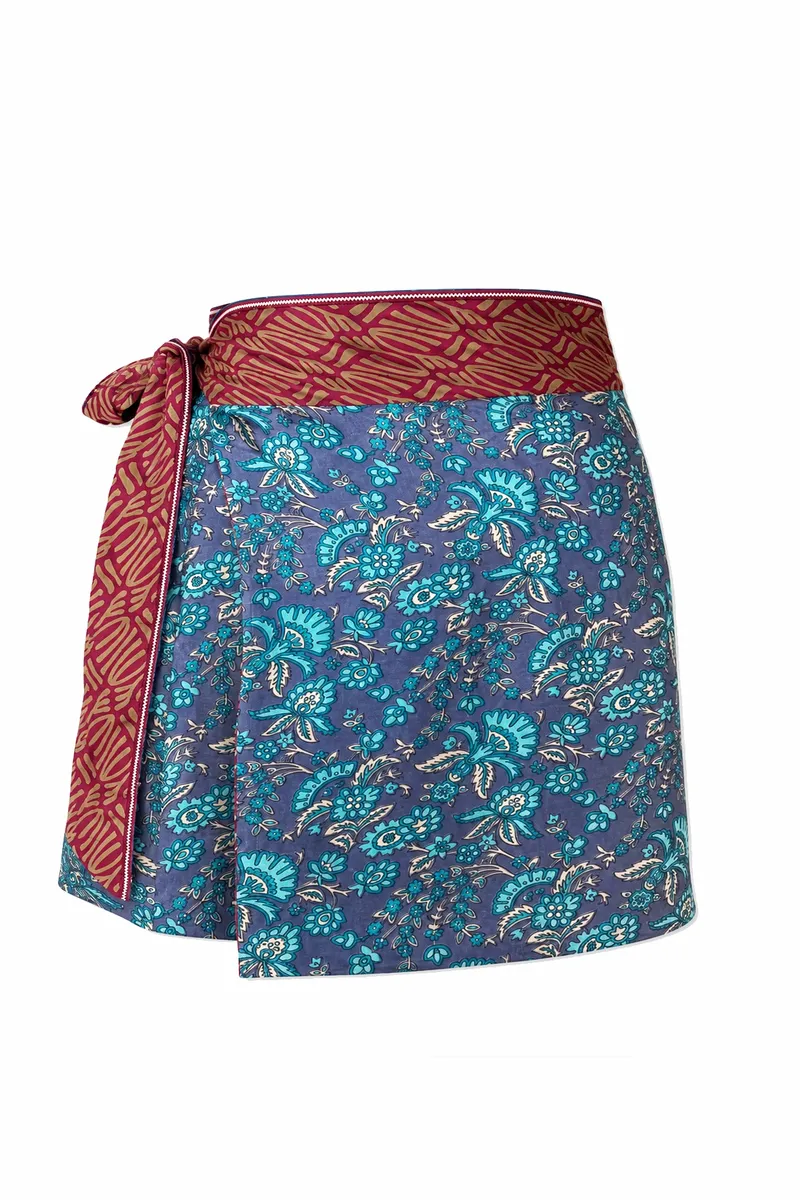 el.résidu el.résidu Damen vegan Rock Amira Braun/Dunkelrot, Blau, – Produktbild 1 von 2
