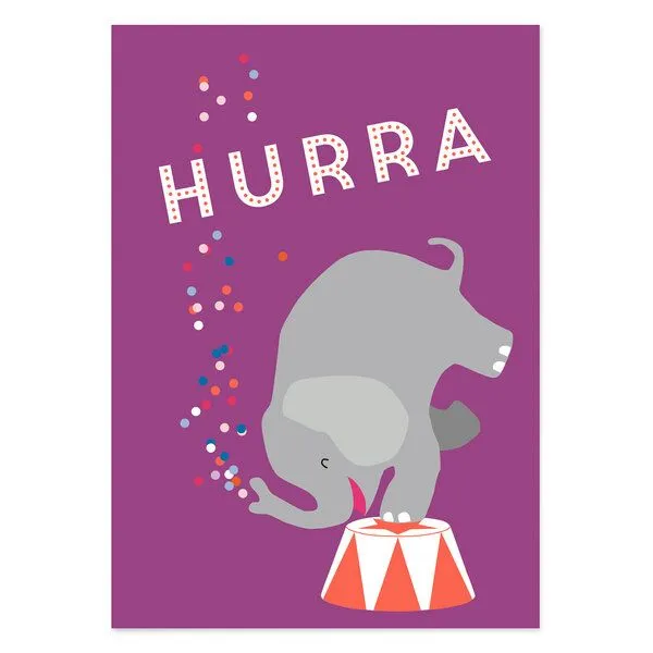 Bow & Hummingbird Bow & Hummingbird Glückwunschkarte „HURRA“ – Produktbild 3 von 3
