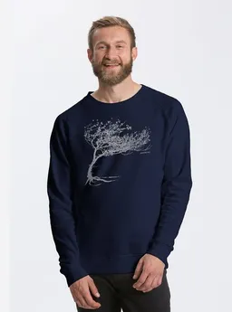 Peaces.bio - handbedruckte Biomode Peaces.bio - handbedruckte Biomode Bio Herren-Sweatshirt Windy Tree – Produktbild 1 von 1