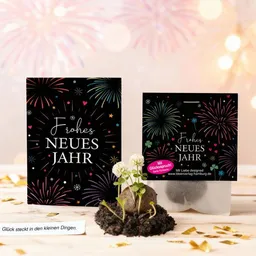 Ideenverlag Hamburg Ideenverlag Hamburg 10 „Silvester“ Klee-Samenbomben mit Glücksspruch & 10 Geschenkkarten „Frohes Neues Jahr“ – Produktbild 1 von 1