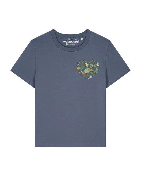 watapparel watapparel T-Shirt Frauen Gartenliebe, Blue grey, – Produktbild 1 von 2