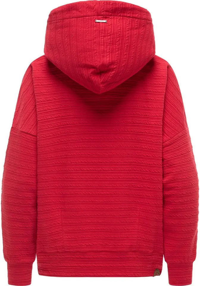 ragwear ragwear Kapuzenpullover Pirita Crepe Hoodie mit verstellbarer Kapuze, Rot, – Produktbild 3 von 4