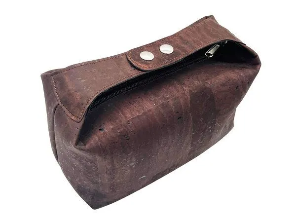 Kork-Deko Kork-Deko Dunkelbraune Kosmetiktasche aus Kork | Kork-Schminktasche | Made in Portugal – Produktbild 2 von 4
