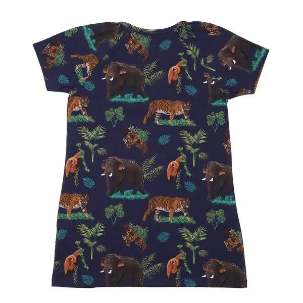 Walkiddy Organic Cotton Tropical Asia Tunika Blau - GOTS-Zertifizierte, Umweltfreundliche Mode – Walkiddy, Blau, – Produktbild 2 von 3