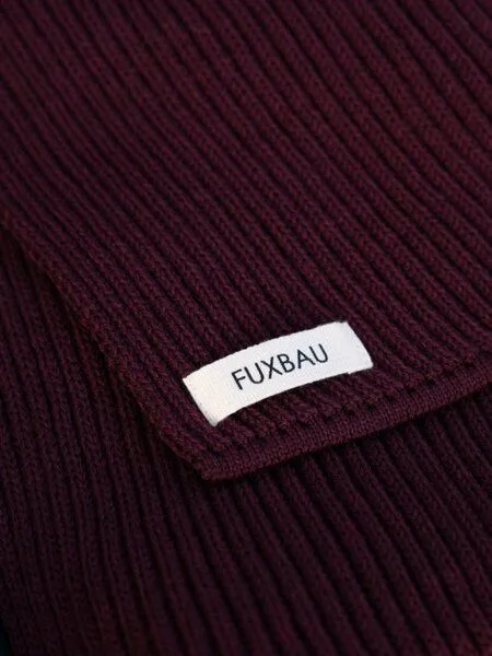 FUXBAU FUXBAU Merino Schal, Bordeaux, – Produktbild 3 von 4