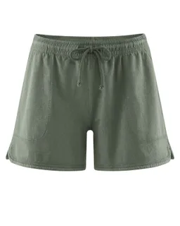 HempAge Hempage Damen vegan Shorts Aus Piqué Jersey Moosgrün – Produktbild 1 von 1