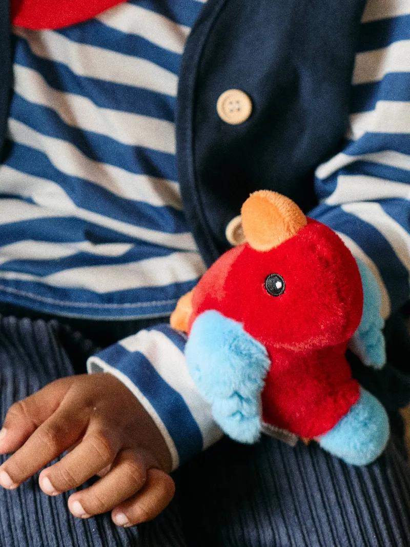 Vertbaudet Plüsch Schnapparmband Papagei für Baby und Kinder, Rot, – Produktbild 1 von 4
