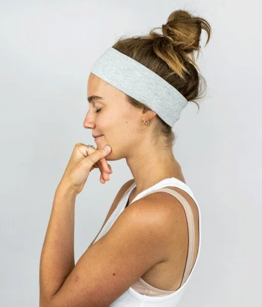obumi obumi STIRNBAND SCHMAL AUS BIO JERSEY IN VIELEN FARBEN, Light grey, – Produktbild 2 von 4