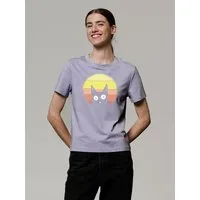 watapparel watapparel T-Shirt Frauen Sunset Cat, Lavender, – Produktbild 1 von 1