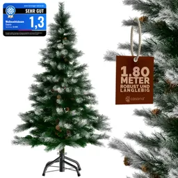 Casaria® Künstlicher Weihnachtsbaum 180cm PVC Schnee-Optik mit Metallständer – Produktbild 1 von 1