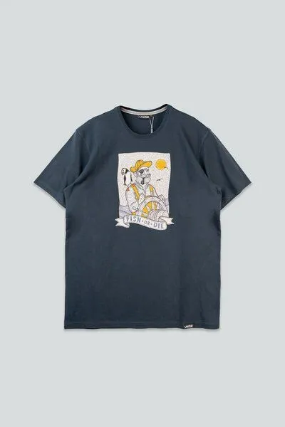 LAKOR LAKOR T-Shirt aus Bio-Baumwolle - Seaparrot And Shipster - Blueberry – Produktbild 3 von 3