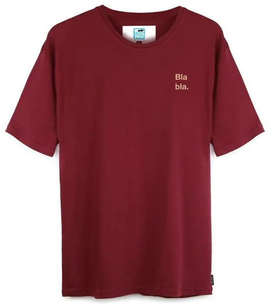 Gary Mash GARY MASH T-Shirt Bla bla. aus Biobaumwolle, Burgund (rot), – Produktbild 2 von 4