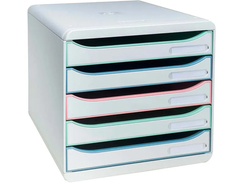 Exacompta Exacompta Schubladenbox "Big Box AutentiK" DIN A4+, 5 Schubladen fbg sort., Korpus weiß – Produktbild 1 von 1