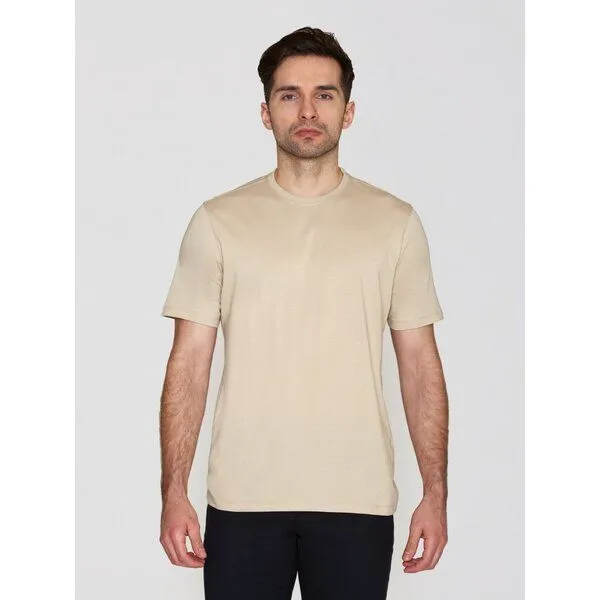 KnowledgeCotton Apparel KnowledgeCotton Apparel Basic T-Shirt O-Neck aus Bio-Baumwolle, Beige (light-feather-gray), – Produktbild 1 von 4