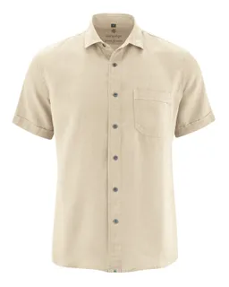 HempAge Hempage Herren vegan Kurzarmhemd Gobi Beige – Produktbild 1 von 1