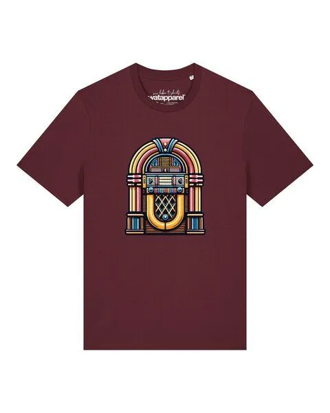 watapparel watapparel T-Shirt Unisex Jukebox, Burgundy, – Produktbild 1 von 3
