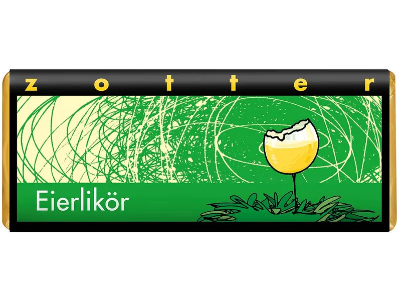 Zotter Dunkle Bergmilchschokolade mit Eierlikör, handgeschöpft – Produktbild 1 von 2