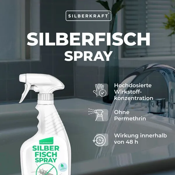 Silberkraft Silberkraft Silberfischspray Bundle 2X 500ml mit Zitronen-Duft, Alternative zu Silberfisch Köder-Dosen und Silberfisch-Fallen – Produktbild 1 von 4