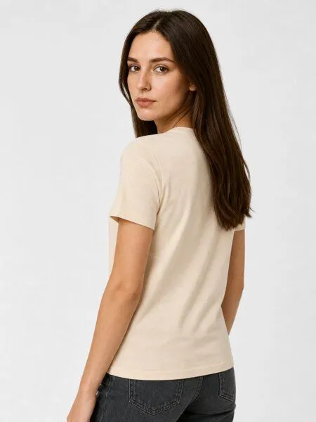 COREBASE COREBASE Damen TShirt "Classic Fit" aus 100% Baumwolle, Sand (gelb), – Produktbild 5 von 5