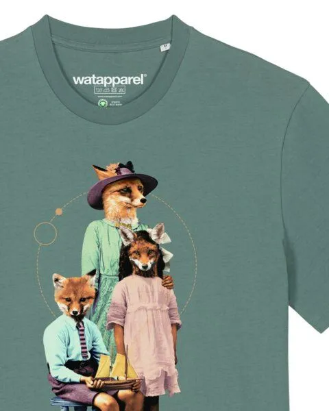watapparel watapparel T-Shirt Unisex Fancy Fox, Green bay, – Produktbild 3 von 4