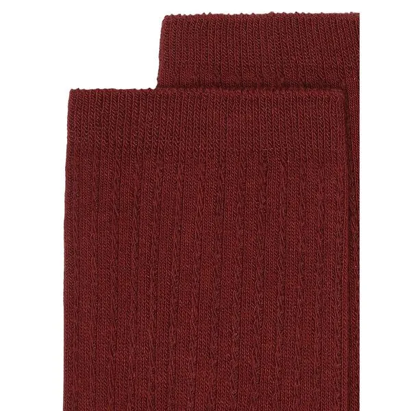 KnowledgeCotton Apparel KnowledgeCotton Apparel 1-Pack Socken CABLE Strukturstrick aus Bio-Baumwolle und recyceltem Polyester, Rot (fired-brick), – Produktbild 2 von 2