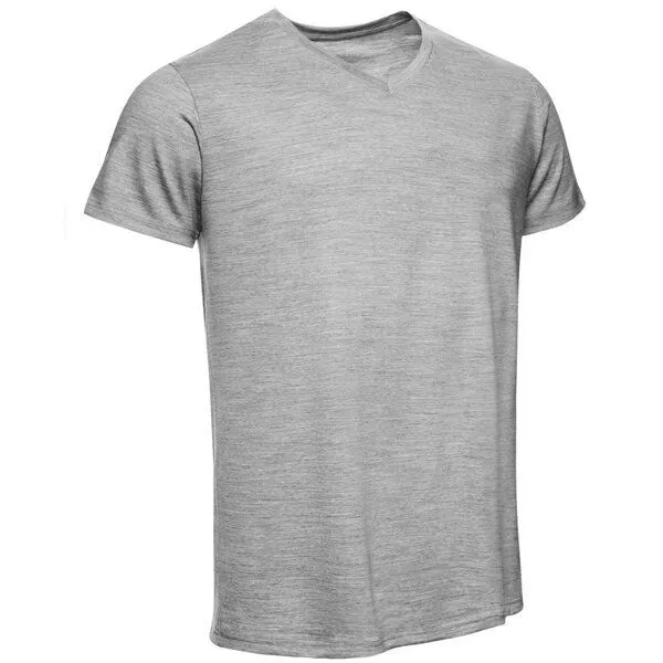 Kaipara - Merino Sportswear Kaipara - Merino Sportswear URBAN Merino Shirt Herren Regular V-Neck 200, Grau-melange, – Produktbild 2 von 2