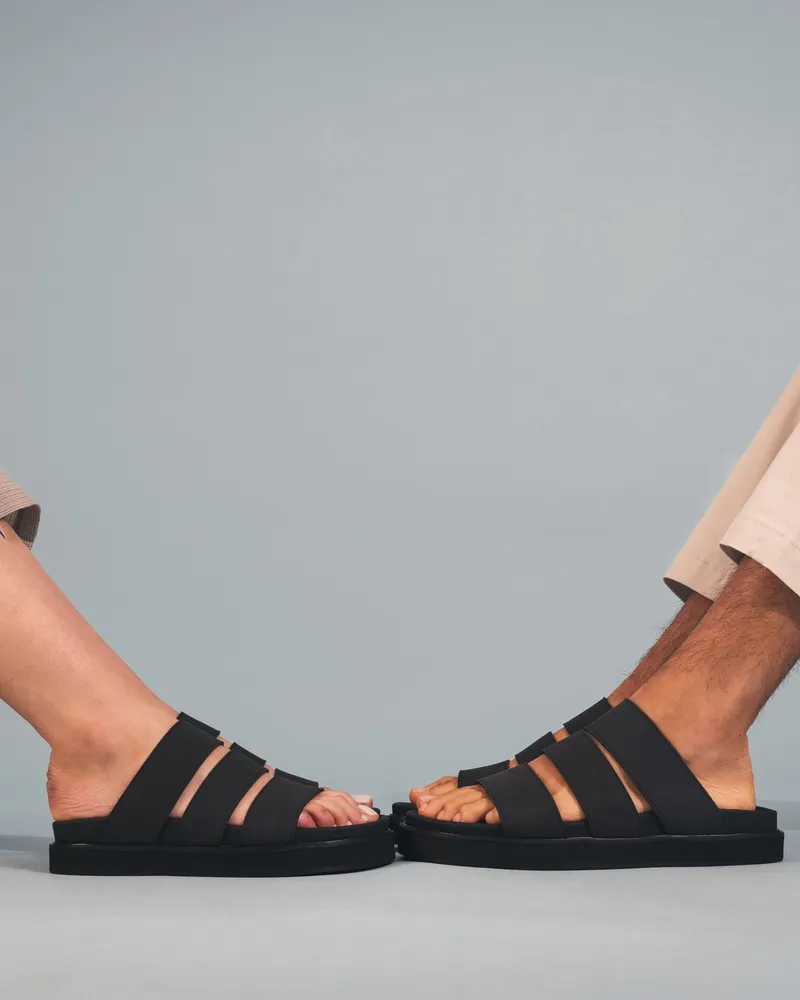 NAE NAE Damen vegan Sandalen Tonga Schwarz, Schwarz, – Produktbild 1 von 2