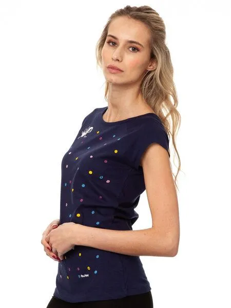 FellHerz FellHerz Damen T-Shirt Konfettimädchen Bio Fair, Midnight (dunkelblau), – Produktbild 4 von 4