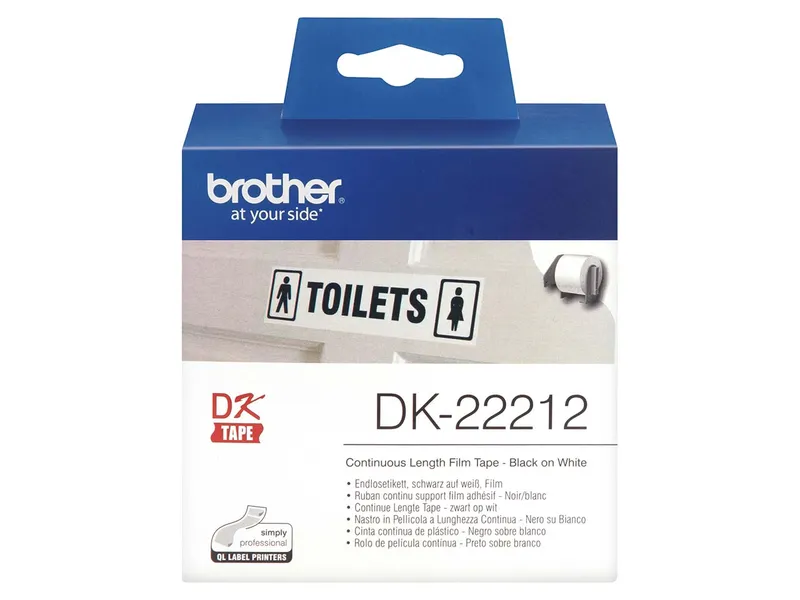 Brother Brother Endlosetiketten DK-22212 weiß 62 mm x 15,24 m – Produktbild 1 von 2