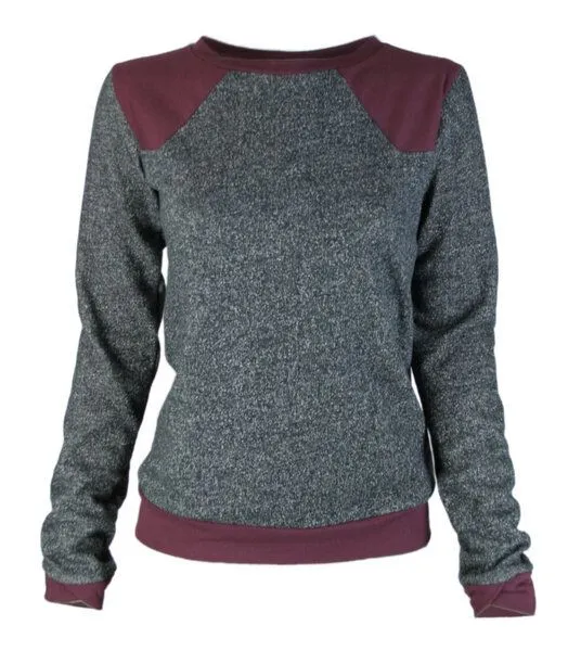 FORMAT FORMAT LENE Sweatshirt, Grau (grau gesprenkelt, rote details), – Produktbild 1 von 2