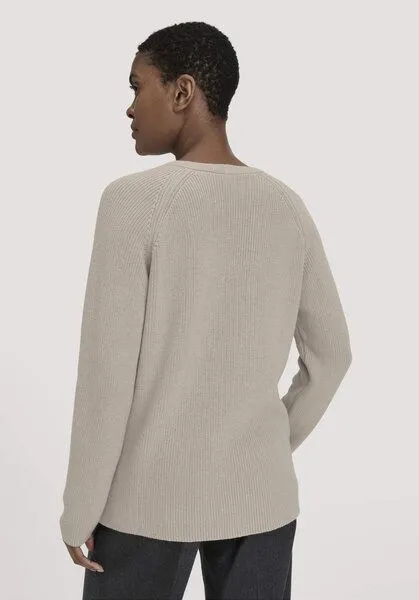 hessnatur hessnatur Strick Pullover Regular aus reiner Bio-Baumwolle, Taupe, – Produktbild 2 von 4