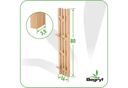 BEGRYF Wandgarderobe Bambus Natur 14 x 3,5 x 80 cm (1 St), 4 Haken, zur Wandmontage – Produktbild 1 von 1