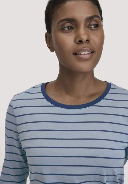 hessnatur hessnatur Langarm-Schlafshirt aus reiner Bio-Baumwolle, Helles jeansblau, – Produktbild 4 von 4