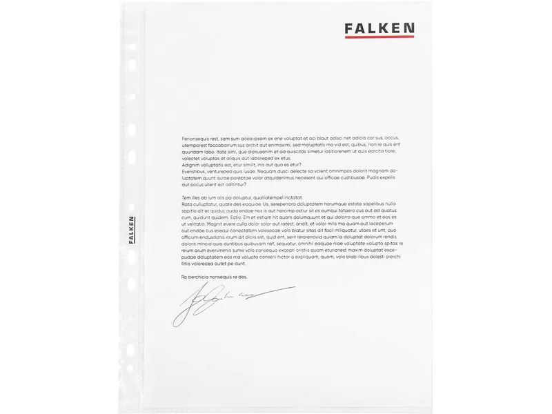 Falken FALKEN Prospekthüllen genarbt, DIN A4, 60µ, 100 Stk. – Produktbild 1 von 1