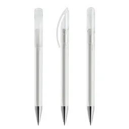 prodir prodir® Drehkugelschreiber DS 3 mit Metallspitze, blaue Mine, klar gefrostet, Transparent, – Produktbild 1 von 1
