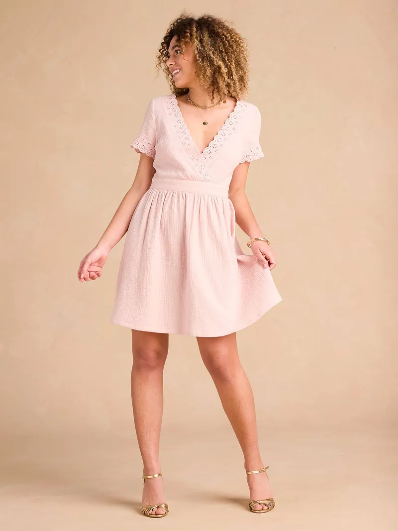 Envie De Fraise Damen Festkleid ENVIE DE FRAISE Mama-Tochter-Capsule pudrig, Pudrig rosa, – Produktbild 2 von 4