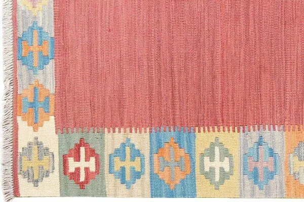 Rugtales Kelim Gashgai Rot „Rugtales“ aus Schurwolle, 102x150 cm, Rot, – Produktbild 4 von 4
